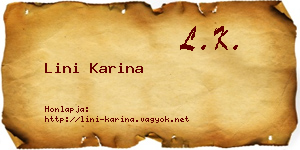 Lini Karina névjegykártya